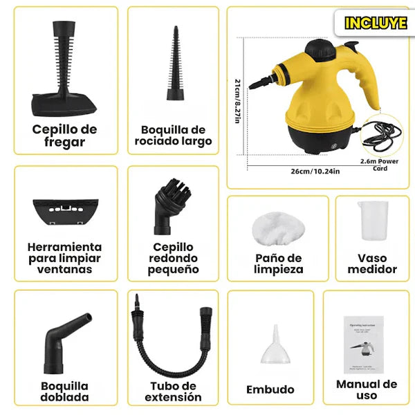 Máquina de limpieza a vapor amarilla
